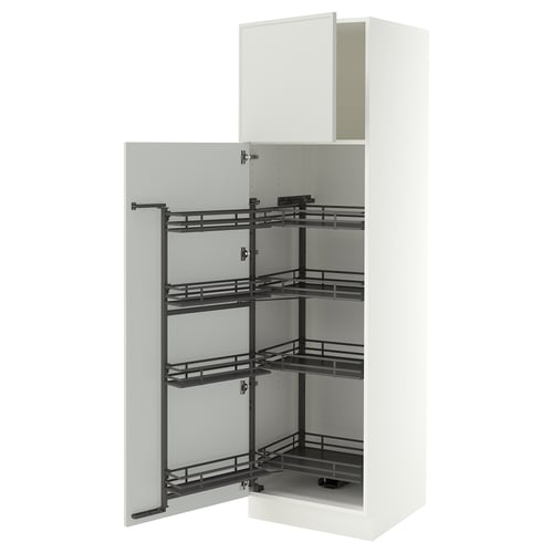 SEKTION High cabinet with pull-out pantry, white/Aspudden light gray, 24x24x80 "