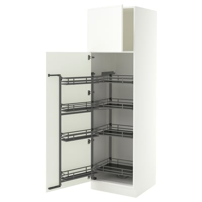 SEKTION High cabinet with pull-out pantry, white/Aspudden matte white, 24x24x80 "