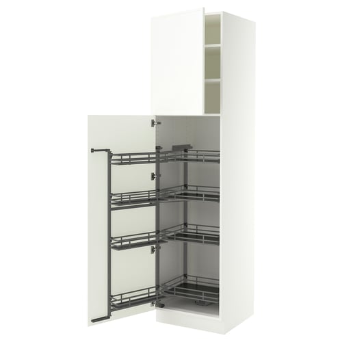 SEKTION High cabinet with pull-out pantry, white/Aspudden matte white, 24x24x90 "