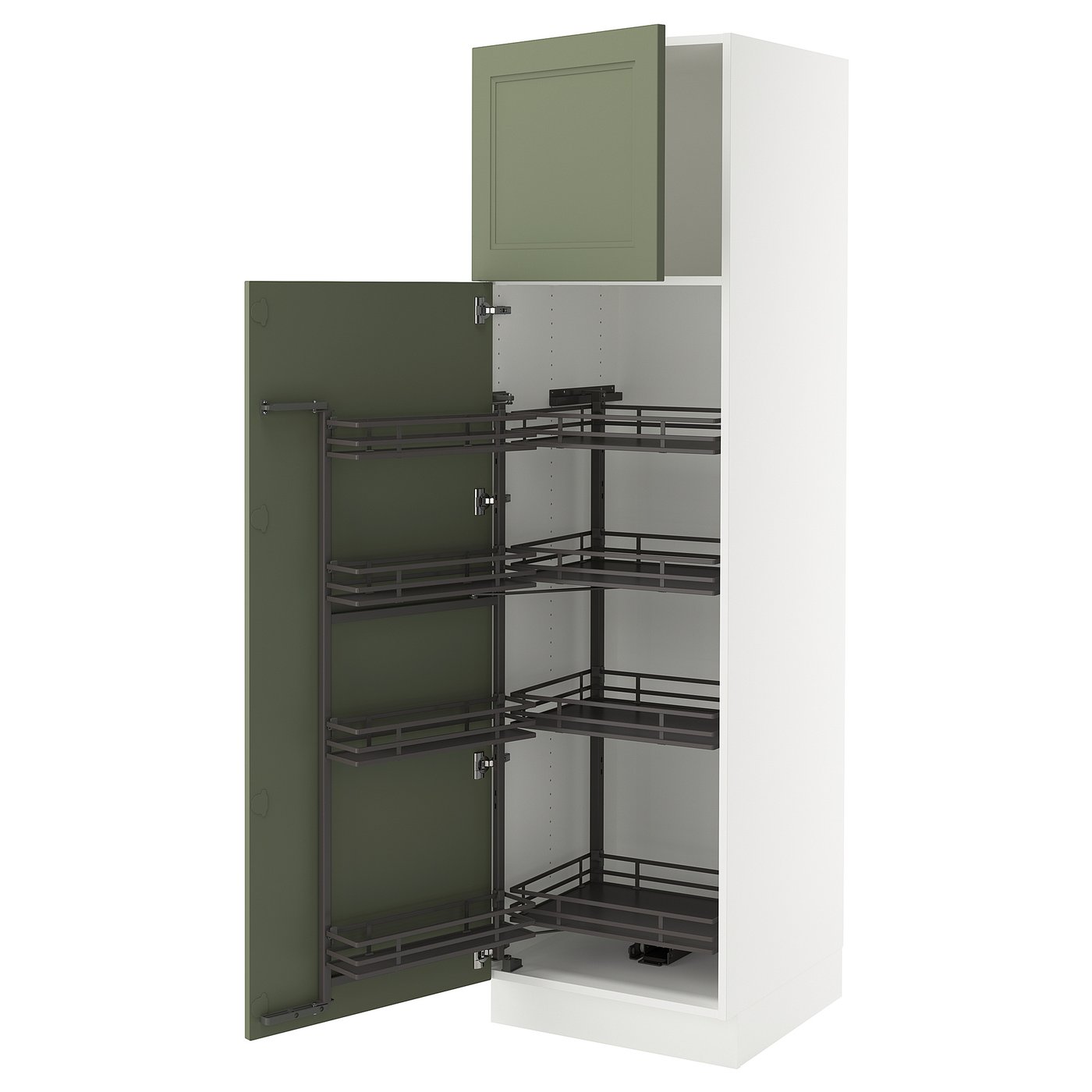 SEKTION high cabinet with pull-out pantry, white/Stensund beige