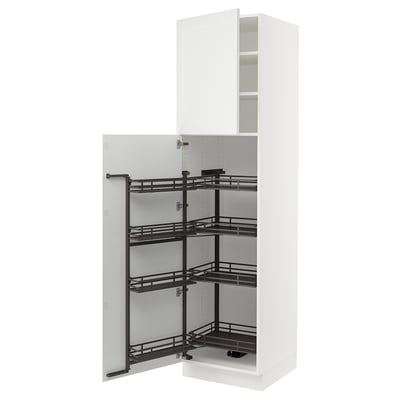 SEKTION High cabinet with pull-out pantry, white/Axstad matte white, 24x24x90 "