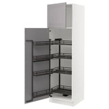 SEKTION High cabinet with pull-out pantry, white/Bodbyn gray, 24x24x80 "