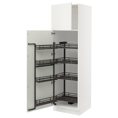 SEKTION High cabinet with pull-out pantry, white/Bodbyn off-white, 24x24x80 "