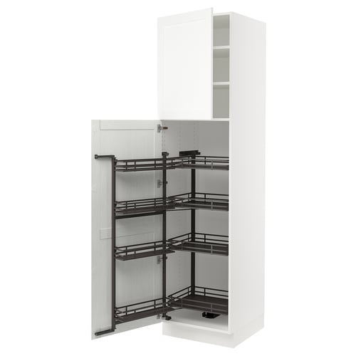 White SEKTION kitchen cabinet with pull-out shelves.