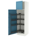 SEKTION High cabinet with pull-out pantry, white/Lerhyttan blue, 24x24x80 "