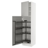 SEKTION High cabinet with pull-out pantry, white/Lerhyttan light gray, 24x24x90 "