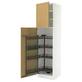 SEKTION High cabinet with pull-out pantry, white/Sinarp oak veneer, 24x24x90 "