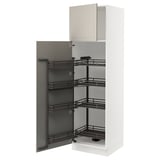 SEKTION High cabinet with pull-out pantry, white/Stensund beige, 24x24x80 "