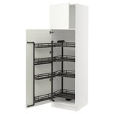 SEKTION High cabinet with pull-out pantry, white/Vallstena white, 24x24x80 "