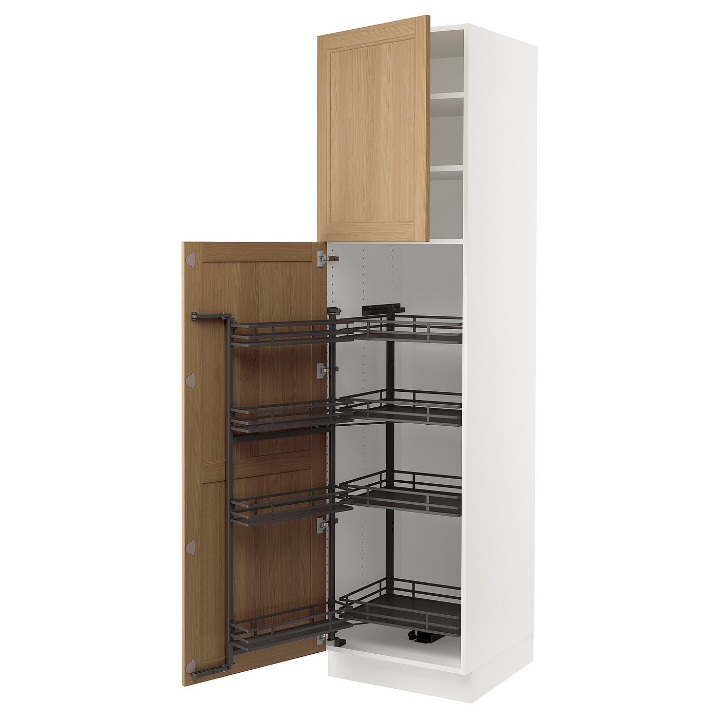 d*k【大阪市引取限定】イケア IKEA バンブー パーティション SEKTION high cabinet with pull-out pantry, white/Vedhamn oak