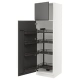 SEKTION High cabinet with pull-out pantry, white/Voxtorp dark gray, 24x24x80 "