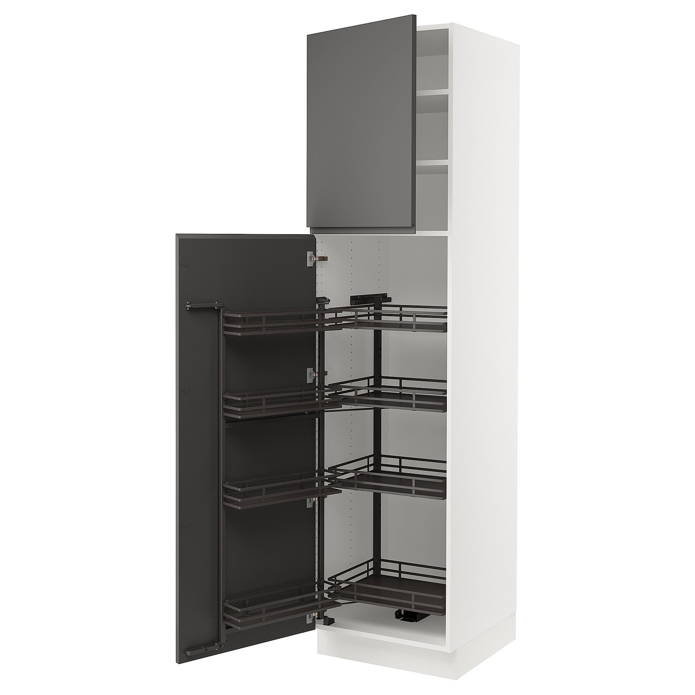 SEKTION high cabinet with pull-out pantry, white/Voxtorp dark gray