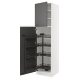 SEKTION High cabinet with pull-out pantry, white/Voxtorp dark gray, 24x24x90 "