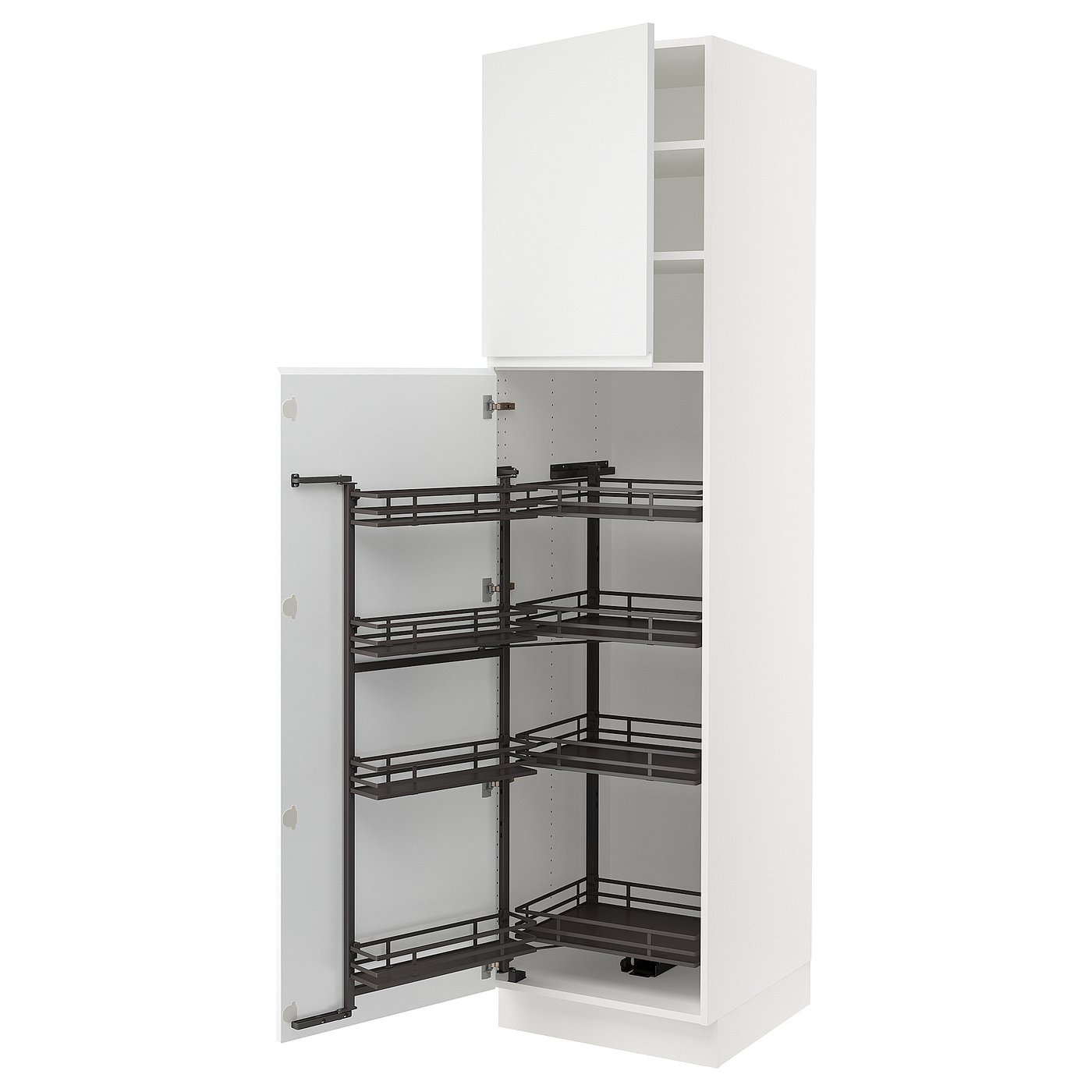SEKTION high cabinet with pull-out pantry, white/Voxtorp matte