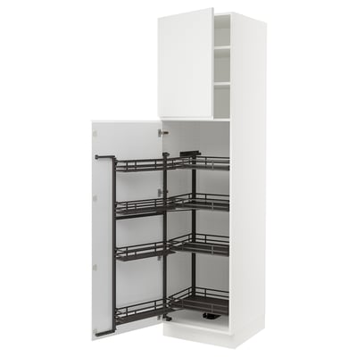 SEKTION High cabinet with pull-out pantry, white/Voxtorp matte white, 24x24x90 "