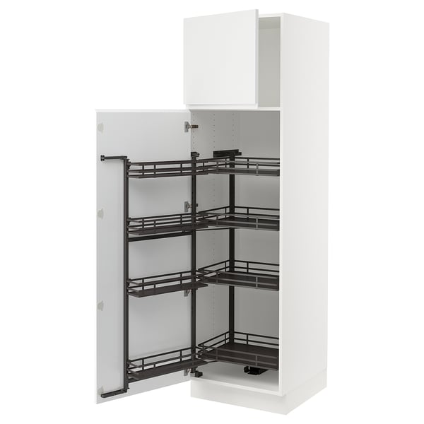 SEKTION High cabinet with pull-out pantry, white/Voxtorp matte white, 24x24x80 "