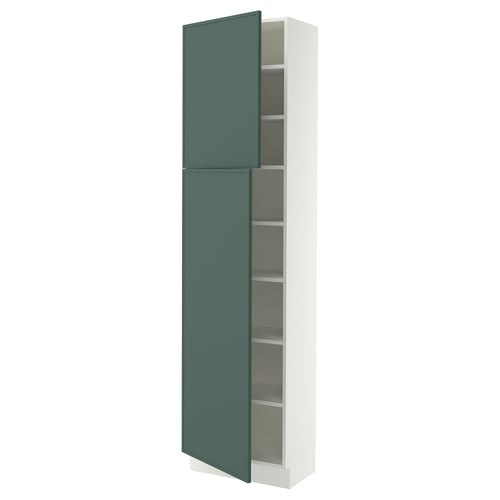 SEKTION High cabinet with shelves/2 doors, white/Aspudden dark gray-green, 24x15x90 "