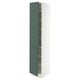 SEKTION High cabinet with shelves/2 doors, white/Aspudden dark gray-green, 15x24x80 "