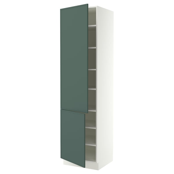 SEKTION High cabinet with shelves/2 doors, white/Aspudden dark gray-green, 24x24x90 "