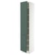 SEKTION High cabinet with shelves/2 doors, white/Aspudden dark gray-green, 18x24x90 "