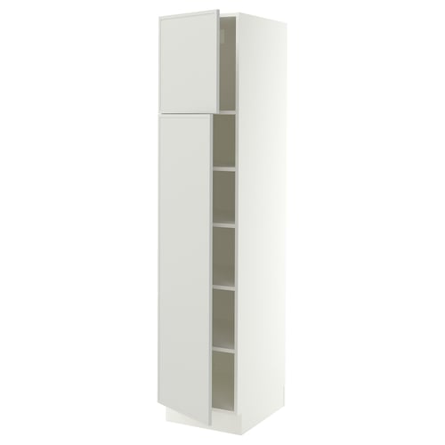 SEKTION High cabinet with shelves/2 doors, white/Aspudden light gray, 18x24x80 "