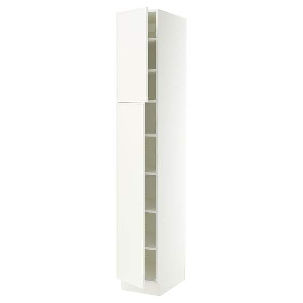 SEKTION High cabinet with shelves/2 doors, white/Aspudden matte white, 15x24x90 "