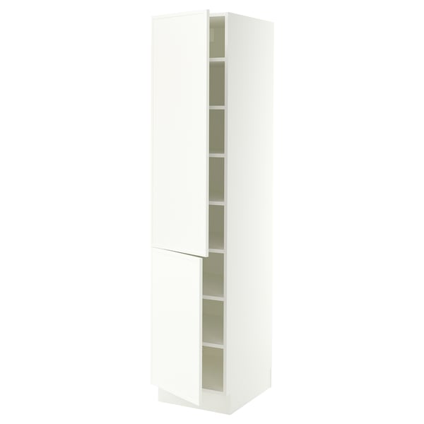 SEKTION High cabinet with shelves/2 doors, white/Aspudden matte white, 18x24x80 "