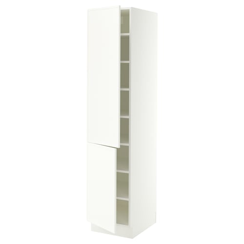 SEKTION High cabinet with shelves/2 doors, white/Aspudden matte white, 18x24x80 "