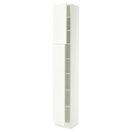 SEKTION High cabinet with shelves/2 doors, white/Aspudden matte white, 15x15x90 "