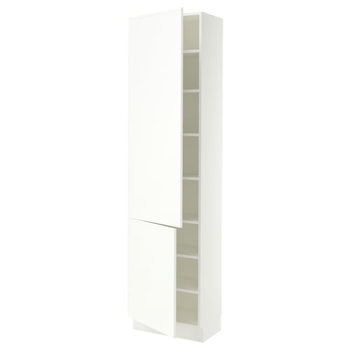 SEKTION High cabinet with shelves/2 doors, white/Aspudden matte white, 24x15x90 "