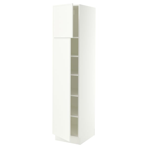 SEKTION High cabinet with shelves/2 doors, white/Aspudden matte white, 18x24x80 "