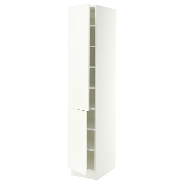 SEKTION High cabinet with shelves/2 doors, white/Aspudden matte white, 15x24x80 "