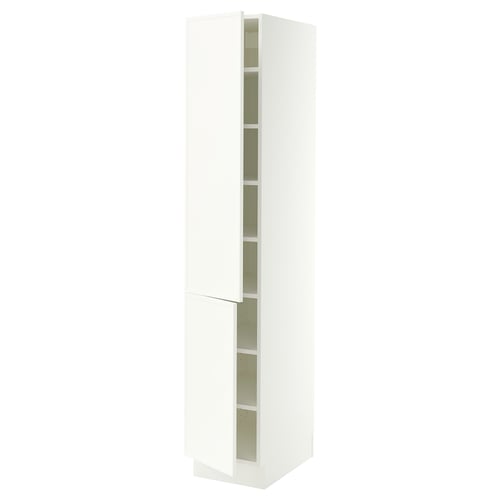 SEKTION High cabinet with shelves/2 doors, white/Aspudden matte white, 15x24x80 "