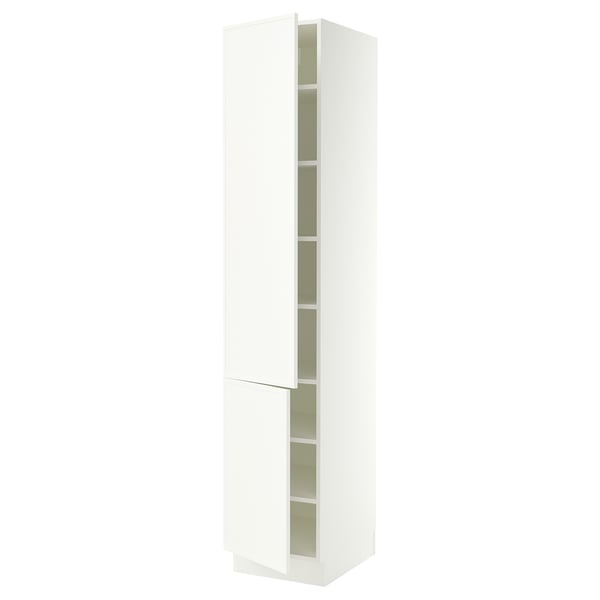 SEKTION High cabinet with shelves/2 doors, white/Aspudden matte white, 18x24x90 "