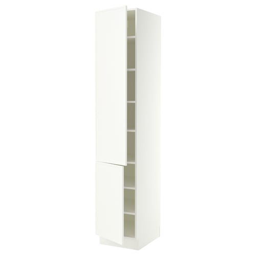 SEKTION High cabinet with shelves/2 doors, white/Aspudden matte white, 18x24x90 "