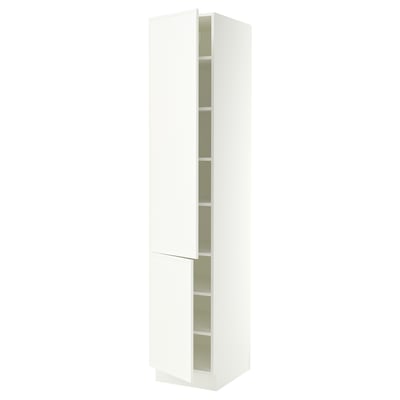 SEKTION High cabinet with shelves/2 doors, white/Aspudden matte white, 18x24x90 "