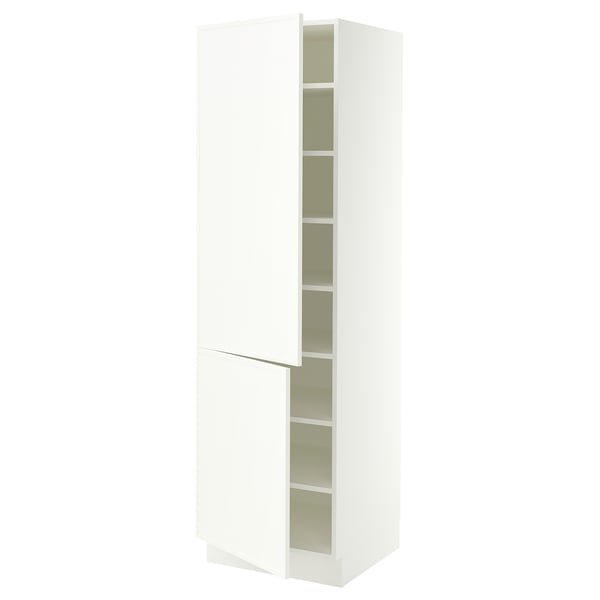 SEKTION High cabinet with shelves/2 doors, white/Aspudden matte white, 24x24x80 "