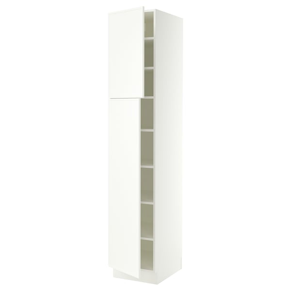 SEKTION High cabinet with shelves/2 doors, white/Aspudden matte white, 18x24x90 "