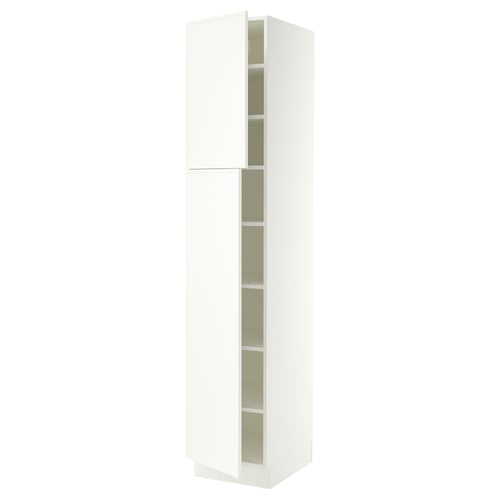 SEKTION High cabinet with shelves/2 doors, white/Aspudden matte white, 18x24x90 "