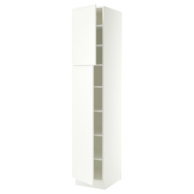 SEKTION High cabinet with shelves/2 doors, white/Aspudden matte white, 18x24x90 "