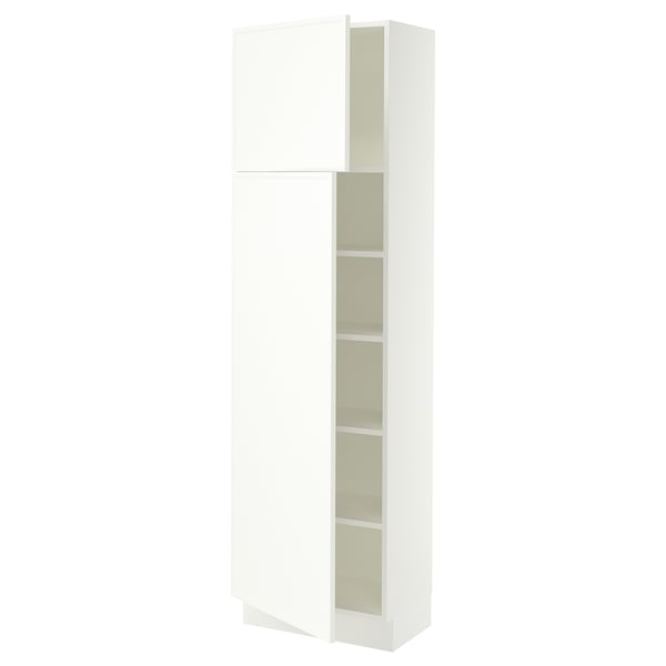 SEKTION High cabinet with shelves/2 doors, white/Aspudden matte white, 24x15x80 "
