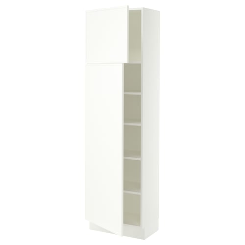 SEKTION High cabinet with shelves/2 doors, white/Aspudden matte white, 24x15x80 "