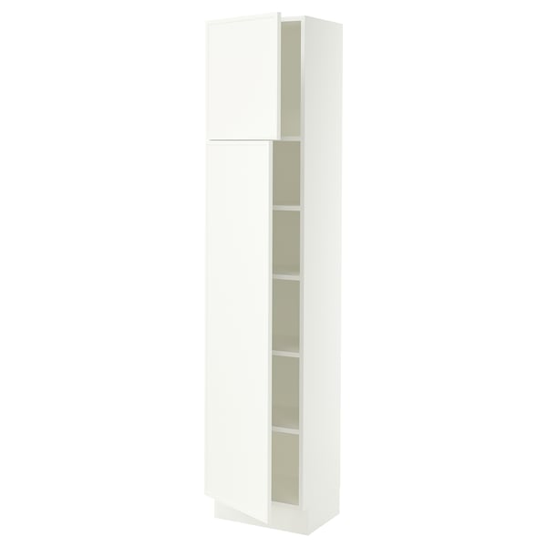 SEKTION High cabinet with shelves/2 doors, white/Aspudden matte white, 18x15x80 "