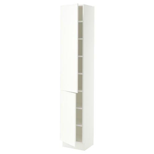 SEKTION High cabinet with shelves/2 doors, white/Aspudden matte white, 15x15x80 "