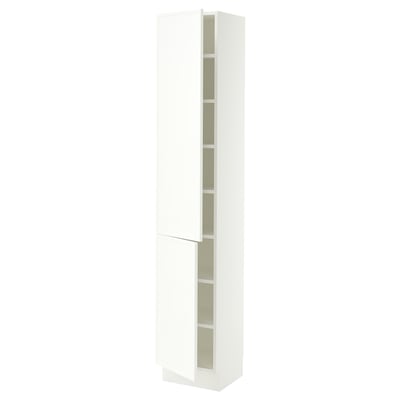SEKTION High cabinet with shelves/2 doors, white/Aspudden matte white, 15x15x80 "