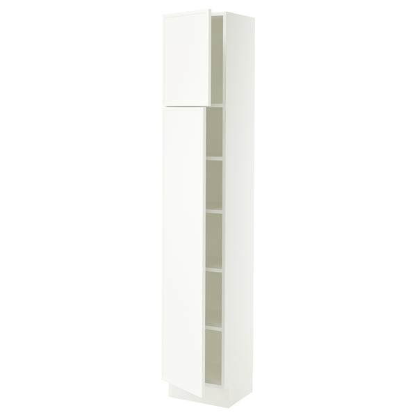 SEKTION High cabinet with shelves/2 doors, white/Aspudden matte white, 15x15x80 "
