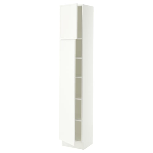 SEKTION High cabinet with shelves/2 doors, white/Aspudden matte white, 15x15x80 "
