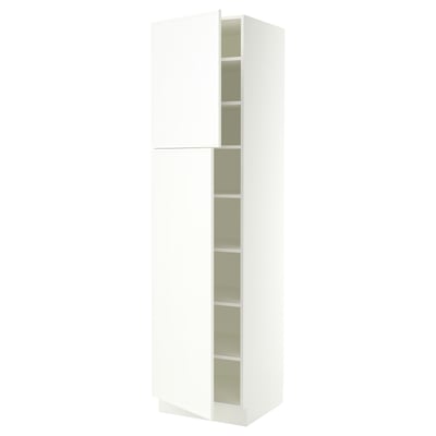 SEKTION High cabinet with shelves/2 doors, white/Aspudden matte white, 24x24x90 "