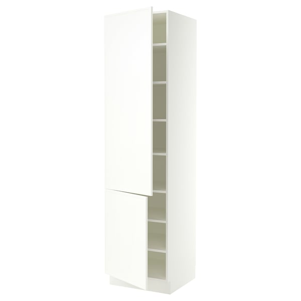 SEKTION High cabinet with shelves/2 doors, white/Aspudden matte white, 24x24x90 "