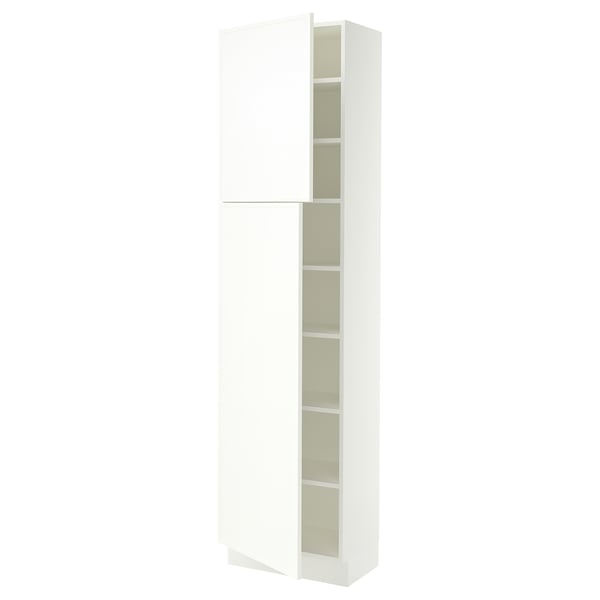 SEKTION High cabinet with shelves/2 doors, white/Aspudden matte white, 24x15x90 "